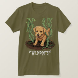 T-shirt Wild Roots – Spooky Golden Retriever Garden Design