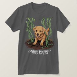 T-shirt Wild Roots – Spooky Golden Retriever Garden Design