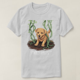 T-shirt Wild Roots – Spooky Golden Retriever Garden Design