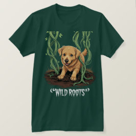 T-shirt Wild Roots – Spooky Golden Retriever Garden Design