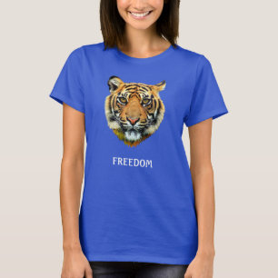 T-shirt Wild Tiger Face & Calligraphie