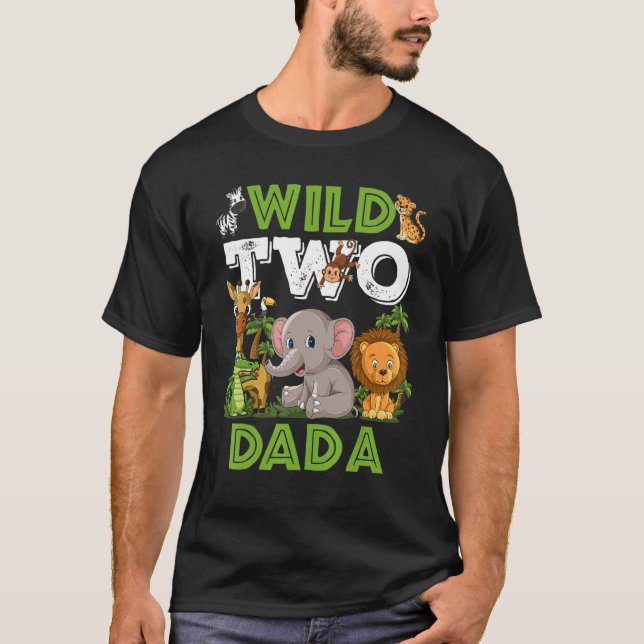 T-shirt Wild Two Dada Zoo Anniversaire Safari Jungle Anima (Devant)