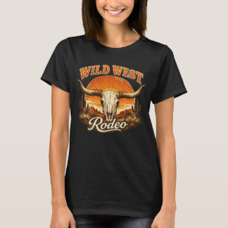 T-shirt Wild West Rodeo Skull Desert Vintage Western cow