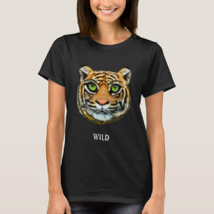 T-shirt Wild Young Tiger Face & Calligraphie