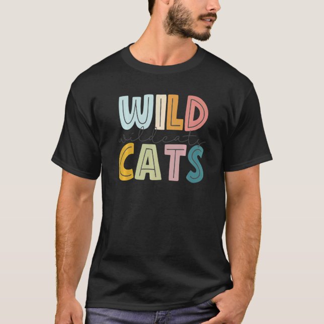 T-shirt Wildcats Mascot School Spirit Sports Cheer Fan Tea (Devant)