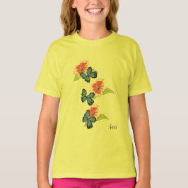 T-Shirt: Wilde Blumen und Schmetterlinge T-Shirt