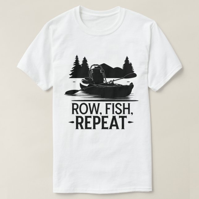 T-shirt Wilderness Kayak aviron et aventure de pêche (Design devant)