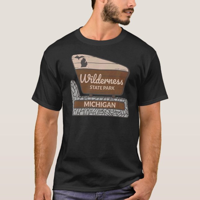 T-shirt Wilderness State Park Michigan MI Affiche de bienv (Devant)
