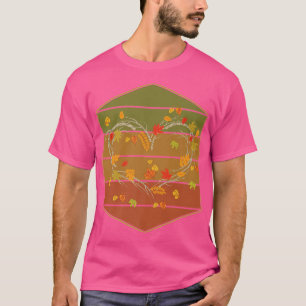 T-shirt Wildlife Nature Forest Heart Retro Autumn Leaves F