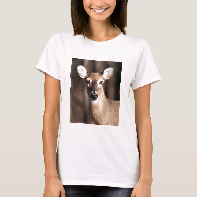 T-shirt Wildlife Whitetail Deer Doe Portrait (Devant)