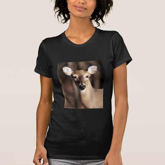 T-shirt Wildlife Whitetail Deer Doe Portrait (Devant)