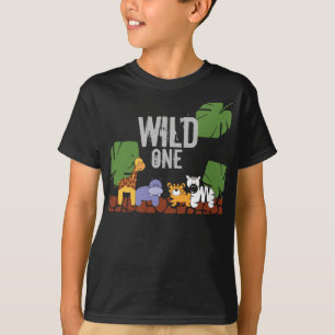 T-shirt WILI ONE Safari Jungle Thème Premier anniversaire