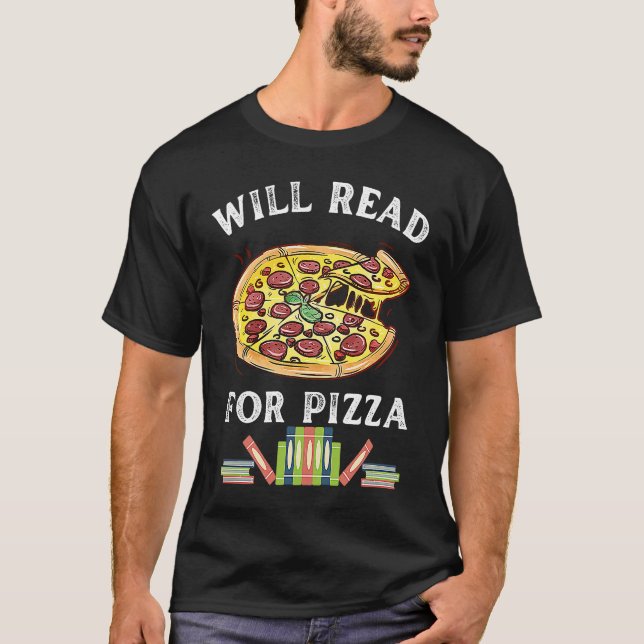 T-shirt Will Read For Pizza 90s Kids Reading Program  Read (Devant)