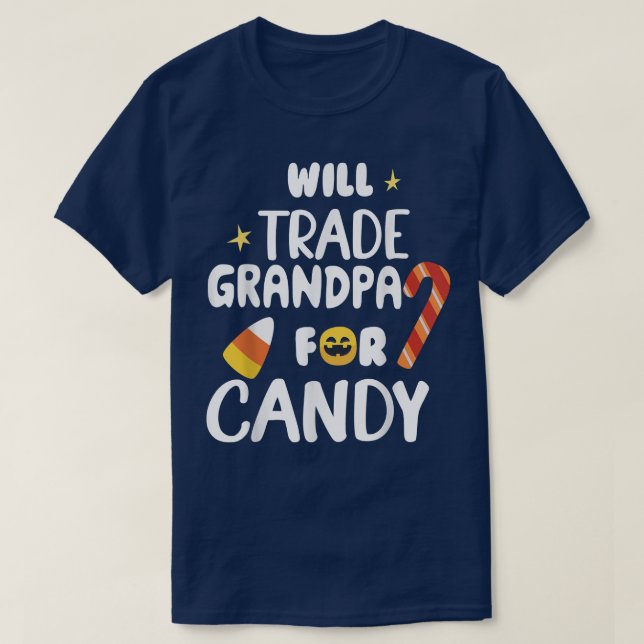 T-shirt Will Trade Grand-pa Pour Candy Funky Matching Hall (Design devant)