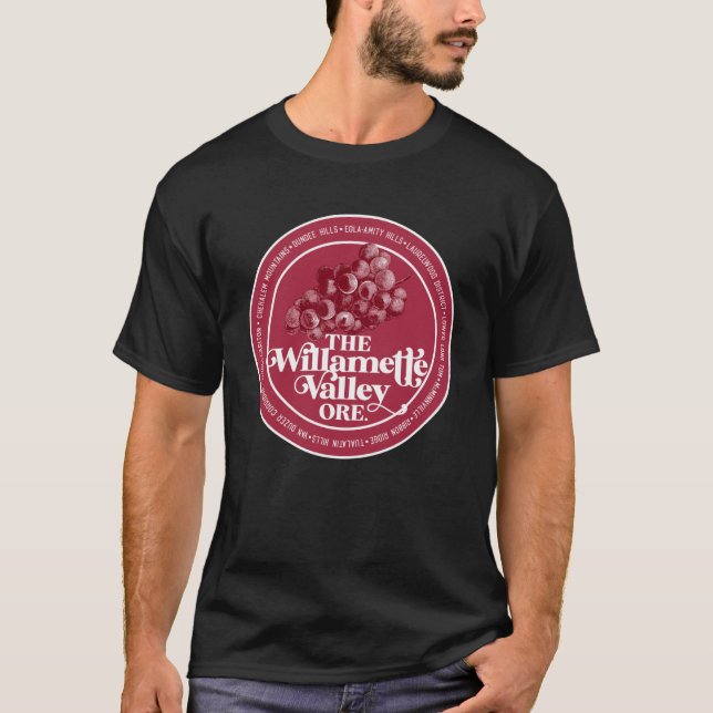 T-shirt Willamette Valley Pinot Noir Connoisseur du vin Or (Devant)