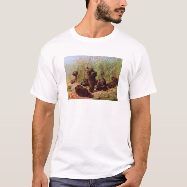 T-shirt William H. Barbe - Ours dans le Patch de la pastèq (Devant)