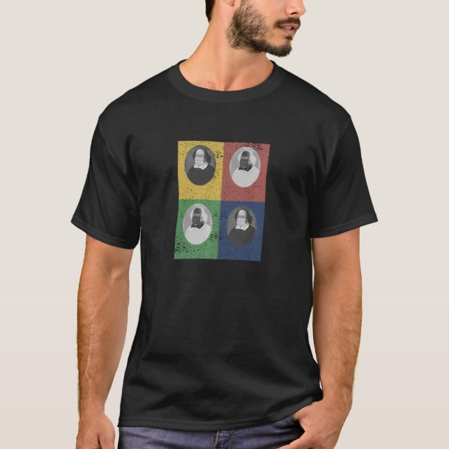 T-shirt William Shakespeare Carrés du masque facial (Devant)