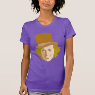 T-shirt Willy Wonka Stenciled Face Graphic