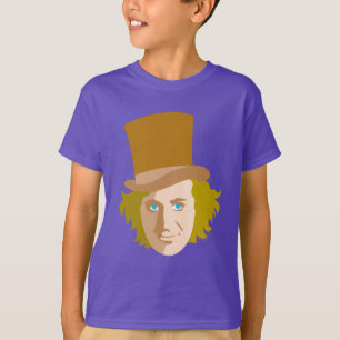 T-shirt Willy Wonka Stenciled Face Graphic