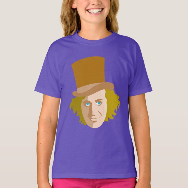 T-shirt Willy Wonka Stenciled Face Graphic (Devant)