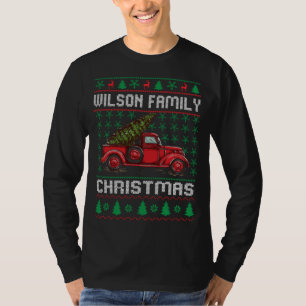 T-shirt Wilson Famille Vilain Chandail de Noël Rouge Camio