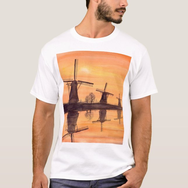T-shirt Windmills Sunset (Devant)