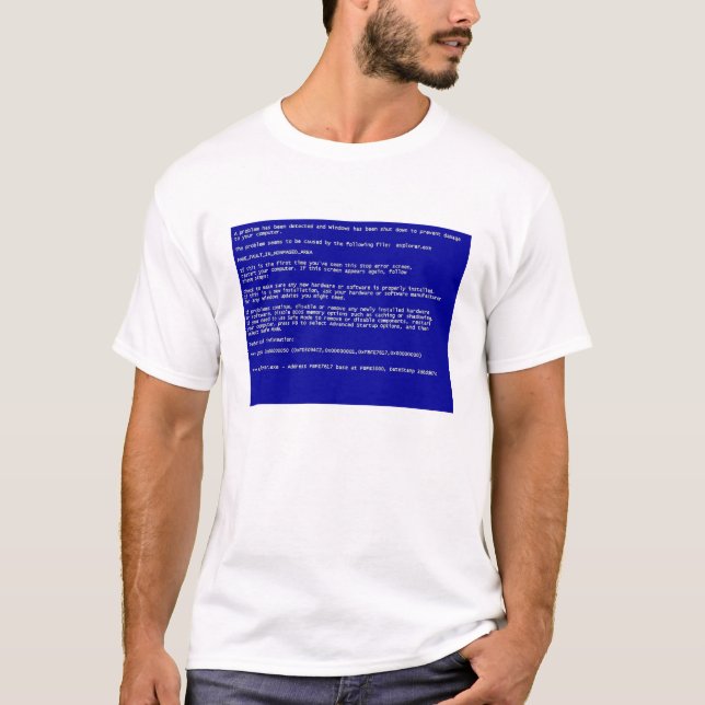 T-shirt Windows XP - BSOD (Devant)