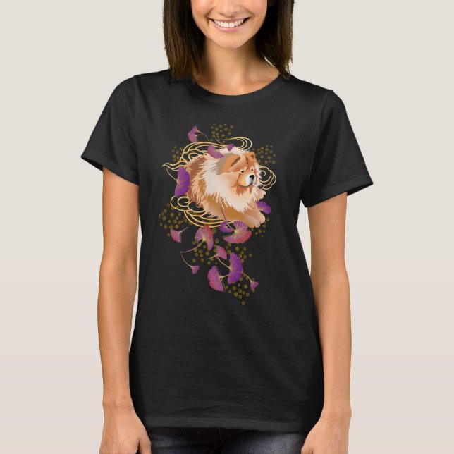 T-shirt WINDSONG - Chow en cascade version feuille (Devant)