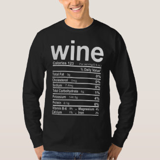 T-shirt wine nutrition facts thanksgiving christmas food