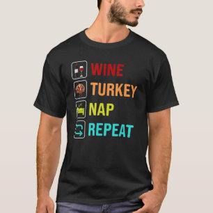 T-shirt Wine Turkey Nap Répéter les femmes Jour d'Action d
