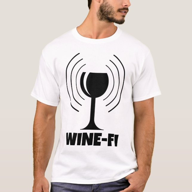 T-shirt Wine-wifi Humour Waves (Devant)