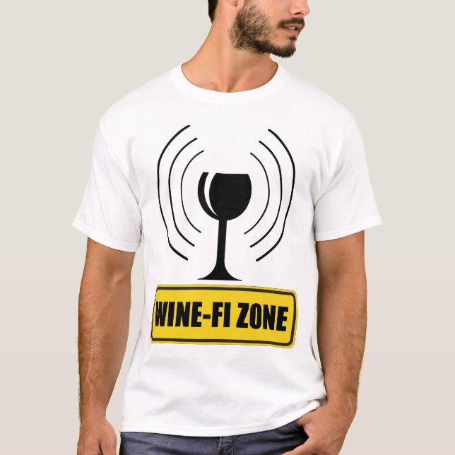 T-shirt Wine Zone Wine Glass Funny Wine Waves (Devant)