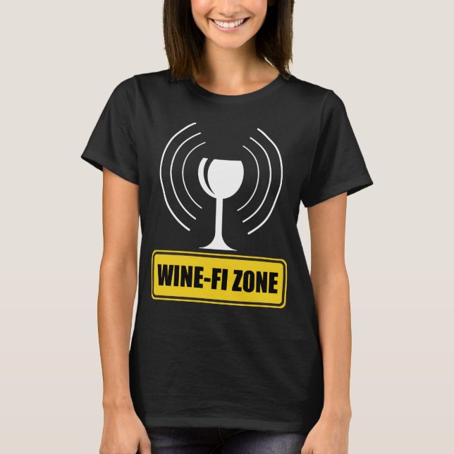 T-shirt Wine Zone Wine Glass Funny Wine Waves (Devant)