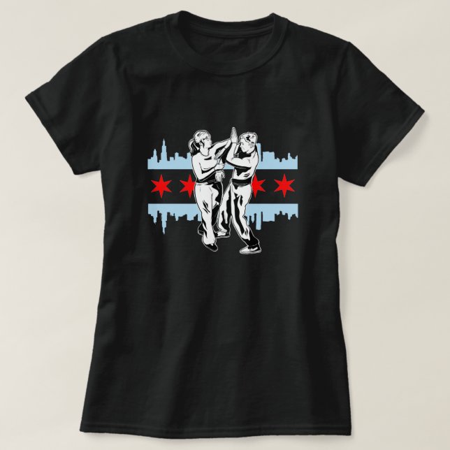 T-shirt Wing Tsun Chicago Skyline (Design devant)