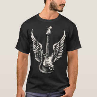 T-shirt winged guitar