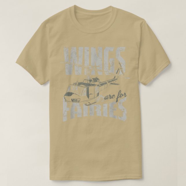T-shirt Wings Are For Fairies Helicopter Aircraft Airplane (Design devant)