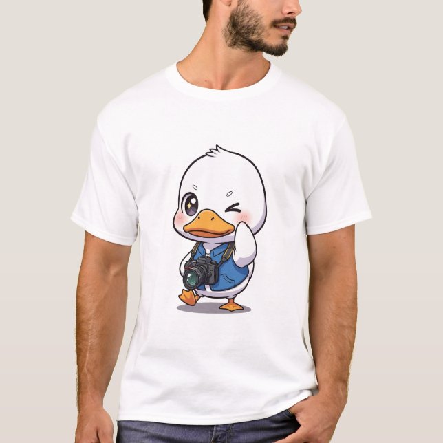 T-shirt Winky Duck Explorer – Adorable Cartoon Duck (Devant)