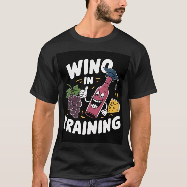 T-shirt Wino dans la conception de dessin de formation (Devant)