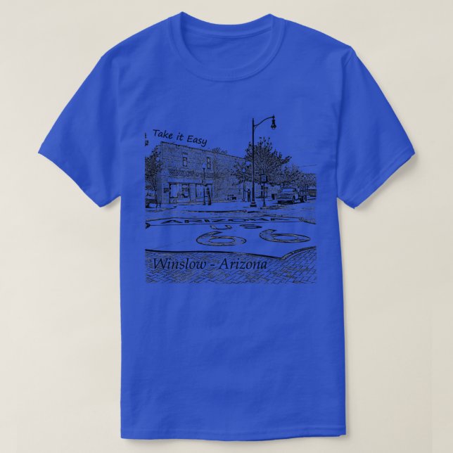 T-shirt Winslow Arizona AZ US 66 prenez le plus facilement (Design devant)