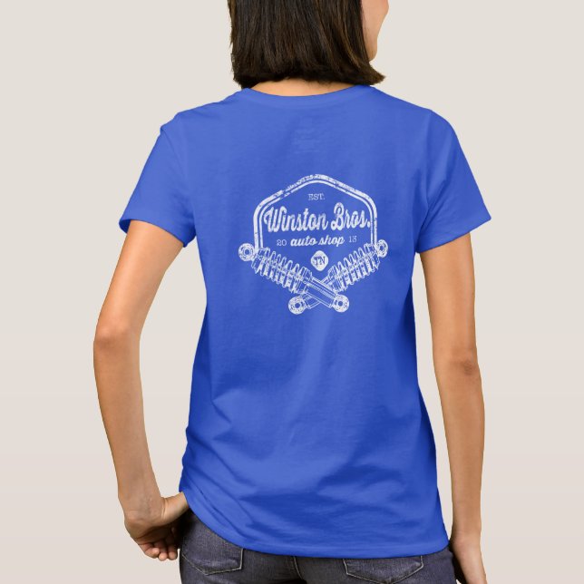 T-shirt Winston Bros. Chemise de magasin auto - beau (Dos)