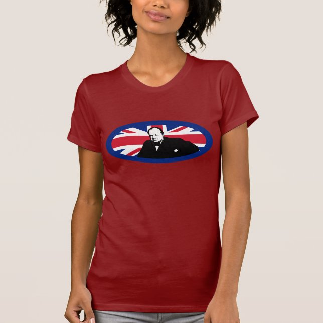 T-shirt Winston Churchill et conception d'Union Jack (Devant)