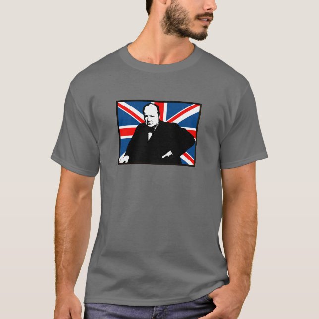 T-shirt Winston Churchill et Union Jack (Devant)