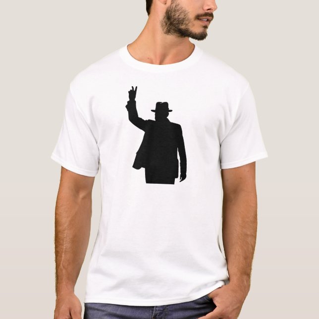 T-shirt Winston Churchill - silhouette de victoire (Devant)