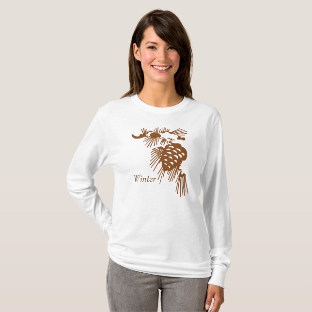 T - Shirt - Winter-Kiefernzweig (Vorne ganz)