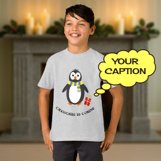 T-shirt Winter penguin cute playful christmas customize
