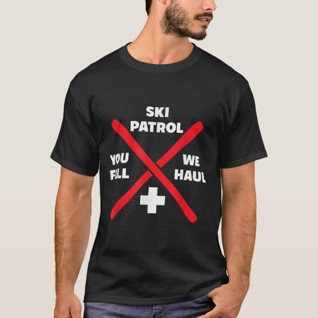 T-shirt Winter Skiing Patrol Games Shirts &amp; Hoodies Sk (Devant)