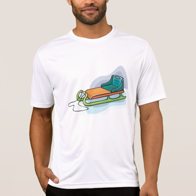 T-shirt Winter Sled Fun Snow Sledge (Devant)