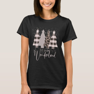 T-shirt Winter Wonderland Christmas Tree Buffalo Plaid Leo