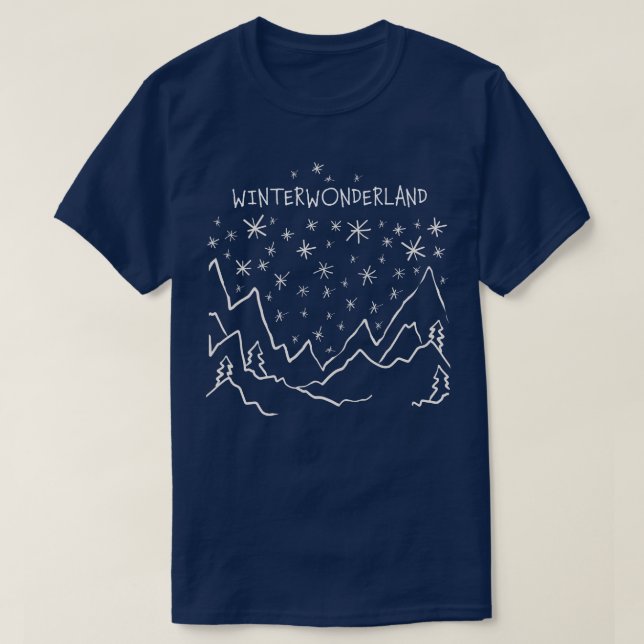 T-shirt Winter Wonderland Skier Snowboardeur (Design devant)