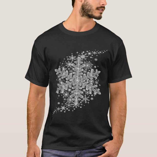 T-shirt Winter Wonderland Snowflake Holiday Design For Men (Devant)